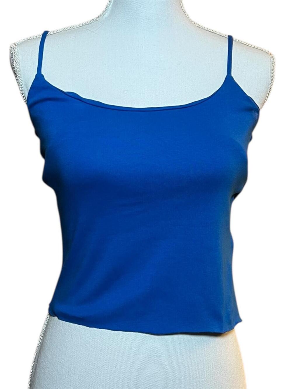 ZARA Royal Blue Spaghetti Strap Camisole Tank Top Size Medium Minimalist Essenti
